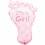 Ballon aluminium pied de bébé rose